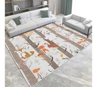 Animale Birch Forest Fox Machine Lavable Not Soft Soft Soft Pile Area Rapis 160 X 230 Cm pour Le Salon Chambre DÉCOR DÉCOR DE DÉCORD,60 X 90 Cm