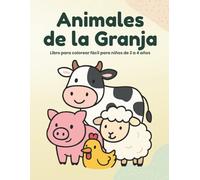 Animales de la Granja: Libro para colorear fácil para niños de 2 a 4 años