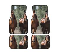 Animales Horses Lot de 4 tapis de sol de voiture avant et arrière de voiture en néoprène antidérapant Ajustement universel pour intérieur de voiture, VUS, camionnettes, camions
