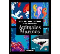 Animales Marinos • Pixel Art para Colorear • 60 Pixel Quests Ocultas (Edición Negra): Libro para Colorear para Adultos y Niños: Descubre la magia del ... por números tipo misterio #duduquests