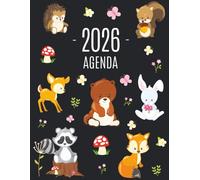 Animali della Foresta Agenda 2026: Pianificatore di 12 Mesi con Calendario 2026 | Giornaliera con Con Orso, Scoiattolo, Volpe e Cervo