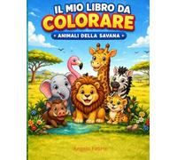 Animali della savana - libro da colorare semplice 20 immagini