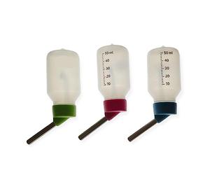 animallparadise - 3 biberons 50ml en Plastique pour Hamsters, Souris Coloris aléatoires