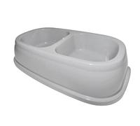 animallparadise - Ecuelle Double Bol 2 x 400 ML, Gris en Plastique, pour Chien