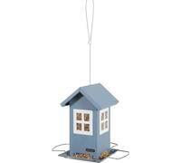 animallparadise - Mangeoire maisonnette Bleu 4 fenêtres, pour graines Oiseaux.