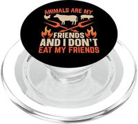 Animals are My Friends and I Don't - Végétarien Végétalien PopSockets PopGrip pour MagSafe