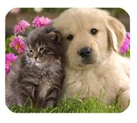 Animals Cat Kitten Dog Golden Retriever Puppy Mousepad,Custom Rectangular Mouse Pad