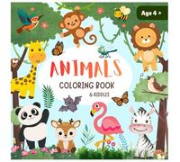 Animals Coloring Book And Riddles: Fun Activity Colouring Book For Children: For Children Ages 4+