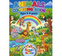 Animals Coloring Book: Easy Coloring Pages Featuring Lion, Tiger, Puppy...