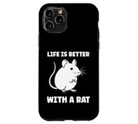 Animals Cute Mouse Rodent Rat Life is Better with a Rat Coque pour iPhone 11 Pro