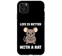 Animals Cute Mouse Rodent Rat Life is Better with a Rat Coque pour iPhone 11 Pro Max