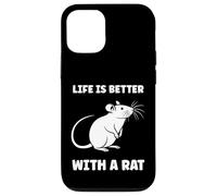 Animals Cute Mouse Rodent Rat Life is Better with a Rat Coque pour iPhone 12/12 Pro