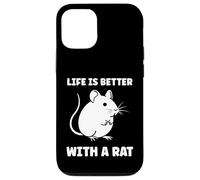 Animals Cute Mouse Rodent Rat Life is Better with a Rat Coque pour iPhone 12/12 Pro