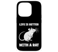 Animals Cute Mouse Rodent Rat Life is Better with a Rat Coque pour iPhone 14 Pro