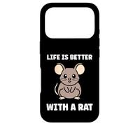 Animals Cute Mouse Rodent Rat Life is Better with a Rat Coque pour iPhone 17 Pro