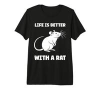 Animals Cute Mouse Rodent Rat Life is Better with a Rat T-Shirt Haut de Gamme