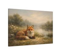 Animals Fox Landscape - Canvas Wall Art Print 36×24 inch (90×60 cm) - Horizontal / 1.25 inch (3 cm)
