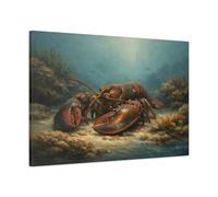 Animals Lobster Blue And Orange - Canvas Wall Art Print 36×24 inch (90×60 cm) - Horizontal / 1.25 inch (3 cm)