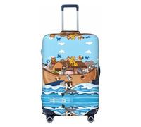 Animals on Noah's Ark Housse de protection pour bagages de voyage de 45,7 à 81,6 cm, Noir, CH