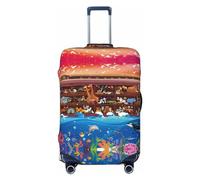 Animals On Noah's Ark2 Housses de bagages de voyage élastiques pour valises de protection pour bagages de 45 à 32 cm, Noir, X-large