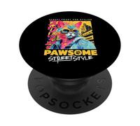 Animals Pawesome Streetstyle Chat Art PopSockets PopGrip Adhésif