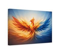 Animals Phoenix Orange And Blue - Canvas Wall Art Print 18×12 inch (45×30 cm) - Horizontal / 1.25 inch (3 cm)
