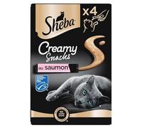 Animals Sheba - Creamy Snacks Friandises Au Saumon pour Chat Adulte 4X12G - Lot De 4 - Vendu par Lot