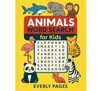 Animals Word Search: 50 Fun Puzzles for Kids: Find the Wild Animals Hidden in the Grid!