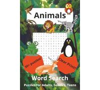 Animals Word Search Puzzle Book: Word Searches with Easy to Read Print about Animals, Wildlife, and More 6x9 inches 110 pages 50+ Puzzles, Perfect gift for vacation or spending time