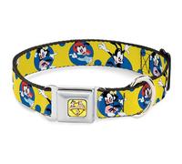 Animaniacs Collier pour chien avec boucle de ceinture de sécurité en métal Jaune 40,6 à 58,1 cm de large