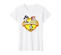 Animaniacs Logo Crest T-Shirt, Femme, Blanc, S