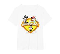 Animaniacs Logo Crest T-Shirt, Femme Grandes Tailles, Blanc, 1X