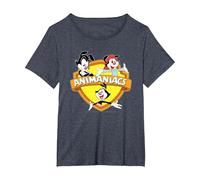 Animaniacs Logo Crest T-Shirt, Femme Grandes Tailles, Bleu Chiné, 1X