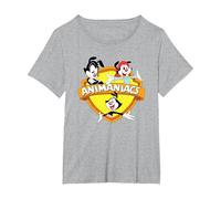 Animaniacs Logo Crest T-Shirt, Femme Grandes Tailles, Gris Chiné, 1X