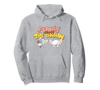 Animaniacs Pinky and The Brain Heads Sweat à Capuche, Unisexe pour Adultes, Gris Chiné, L