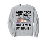 Animateur de jour, rêveur de nuit, animation, dessin, animation Sweatshirt