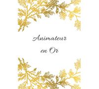 ANIMATEUR en OR: Cahier petits carreaux personnalisé - 100 pages - A4 portrait - blanc