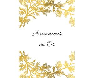ANIMATEUR en OR: Cahier petits carreaux personnalisé - 100 pages - A4 portrait - blanc
