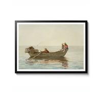 Animato Affiche murale « Three Boys in a Dory with Lobster Pots » par Winslow Homer, réalisme maritime, thème de la mer, 1875, décoration murale, idée cadeau, format A4 (impression uniquement) - 29,7