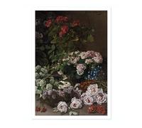Animato Fleurs de printemps vintage fleur art mural, bouquet floral peinture à l'huile impression d'œuvre d'art, nature morte rétro décoration d'intérieur, affiche A5 (impression uniquement) - 21 x