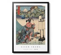 Animato Hakone Juku par Keisai Eisen, impression traditionnelle japonaise sur bois, poster portrait Ukiyo-e, décoration murale Geisha, thème de la vallée de la montagne, mat d'archivage, A2