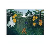 Animato Impression d'art The Repast Of The Lion Henri Rousseau - Poster d'exposition post-impressionnisme - Primitivisme Nature Décoration d'intérieur - A4 (impression uniquement) - 29,7 x 21 cm