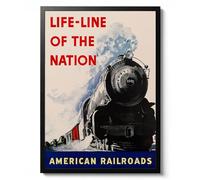 Animato Lifeline of the Nation, illustration de train vintage, art mural des chemins de fer américains, décoration de voyage américaine, affiche, archivage mat, A1 (impression uniquement) - 84,1 x