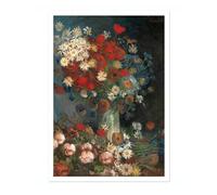 Animato Nature morte avec fleurs de prairie et roses vintage art mural, bouquet floral, peinture à l'huile, œuvre d'art, impression artistique, nature morte, décoration d'intérieur, affiche rétro, A1
