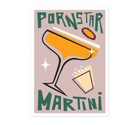 Animato Pornstar Affiche de cocktail Martini, art mural encadré, décoration de cuisine moderne, idée cadeau, archivage mat, A4 (impression uniquement) - 29,7 x 21 cm