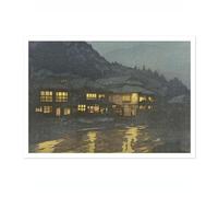 Animato Poster Soirée dans une source chaude Hiroshi Yoshida, impression sur bois japonais Ukiyo-E, art vintage, peinture murale, exposition d'art mural, archivage mat, A1 (impression uniquement