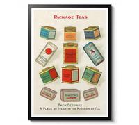 Animato The Kingdom of Tea, Poster imprimé graphique vintage, art mural beige, rouge, vert, décoration sur le thème du thé anglais, cadeau de style portrait, mat d'archivage, A3 (impression uniquement