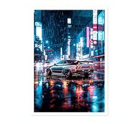 Animato Tokyo Drift Affiche de photographie de voiture rétro, impression de voitures de sport de course pour homme, art mural, archive mat, 50 x 70 cm (impression uniquement) - 50 x 70 cm
