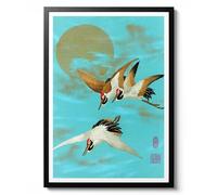 Animato Trois grues Sarus par G. A. Audsley, impression japonaise sur bois, affiche orientaliste, décoration murale vintage 1884, cadeau d'oiseau, archivage mat, A3 (impression uniquement) - 42 x 29,7