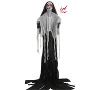 Animatronics d'halloween, 13x57 Angel hanté hanté Animatronic avec Voix activée et terrifiante décorations d'halloween pour Cour extérieure intérieure